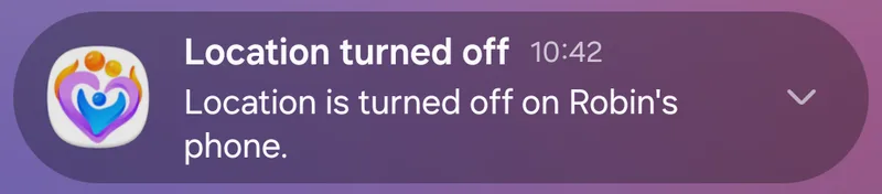 Notification : la localisation est coupée sur le téléphone de Robin